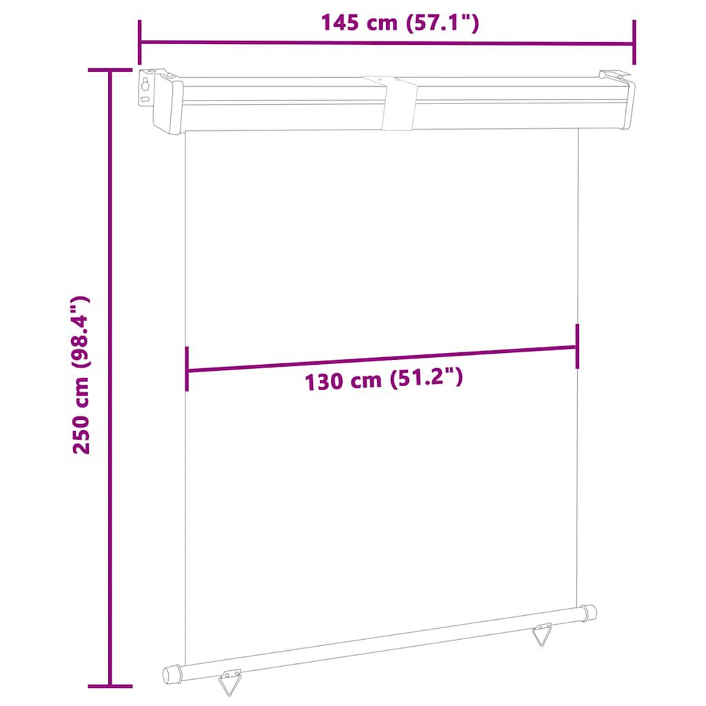 vidaXL Σκίαστρο Βεράντας Πλαϊνό Κρεμ 145 x 250 εκ.