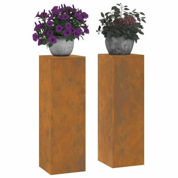 vidaXL &Beta;ά&sigma;&eta; &phi;&upsilon;&tau;ώ&nu; 2 pcs &Sigma;&kappa; rusty 24 x 24 x 75 &epsilon;&kappa;.