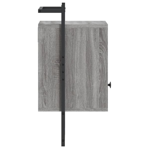 vidaXL Κομοδίνα Επιτοίχια 2 τεμ. Γκρι Sonoma 40x30x61 εκ Επεξεργ. Ξύλο