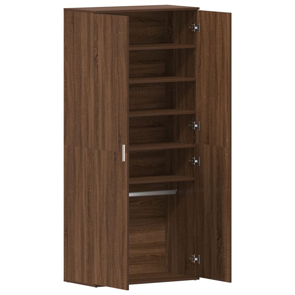 vidaXL Ντουλάπι Παπουτσιών Καφέ Δρυός 80x39x180 cm Φτιαγμένο Ξύλο