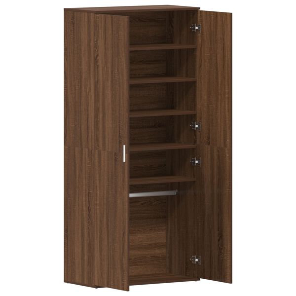 vidaXL Ντουλάπι Παπουτσιών Καφέ Δρυός 80x39x180 cm Φτιαγμένο Ξύλο