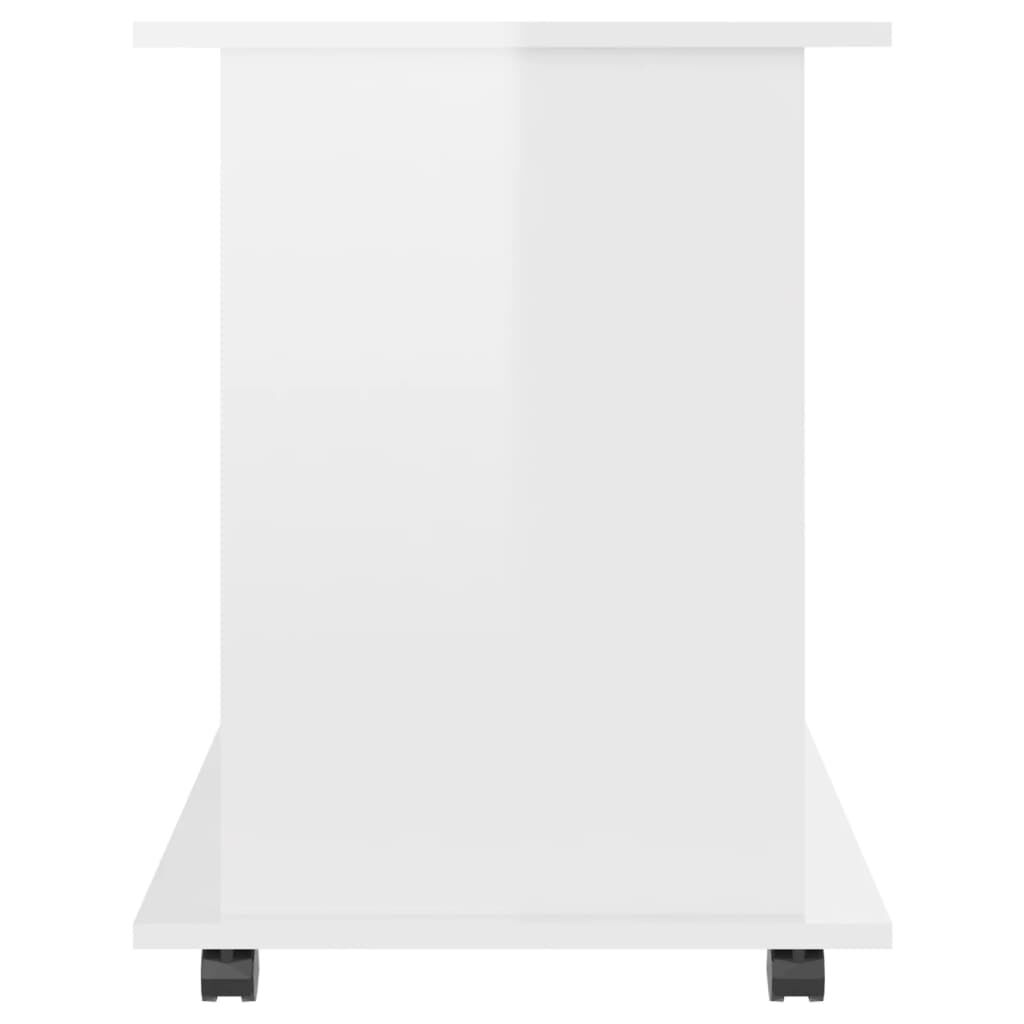 vidaXL Ντουλάπι Τροχήλατο Γυαλιστ. Λευκό 60x45x60 εκ. από Επεξ. Ξύλο