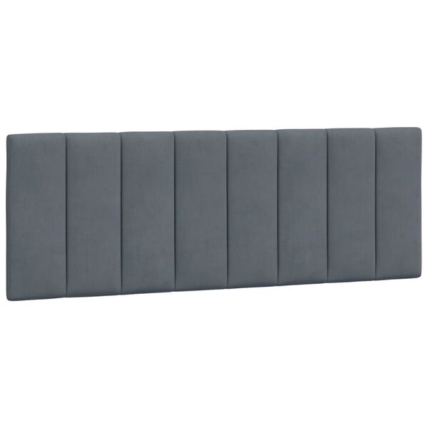 vidaXL Κρεβάτι με Στρώμα Σκούρο Γκρι 140x190 εκ. Βελούδινο