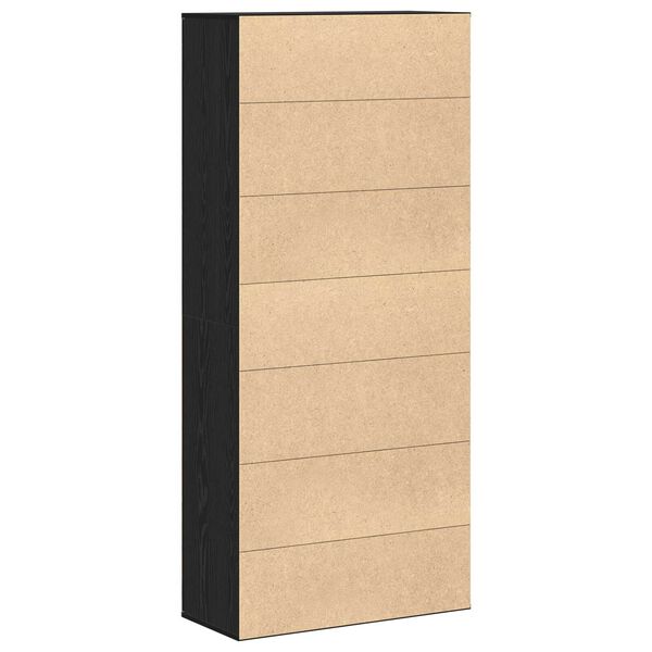 vidaXL Υψηλό ντουλάπι Μαύρης Δρυός 80x35x180 εκ. Επεξεργασμένο Ξύλο