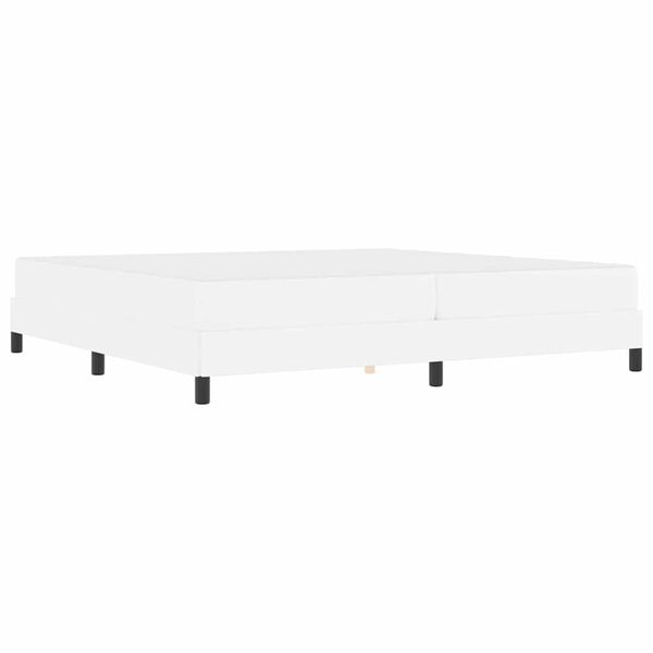 vidaXL Κρεβάτι με στρώμα Καθαρό Λευκό 200 x 200 cm Τεχνητό δέρμα