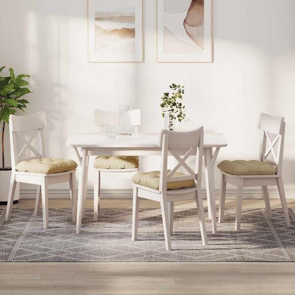 vidaXL Μαξιλάρια καθισμάτων 4 pcs Κρεμ 40 x 40 x 12 εκ. ύφασμα