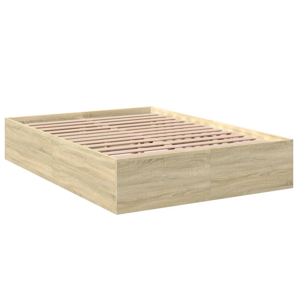 vidaXL Πλαίσιο Κρεβατιού Sonoma Δρυς 140x200 εκ. Επεξεργασμένο Ξύλο