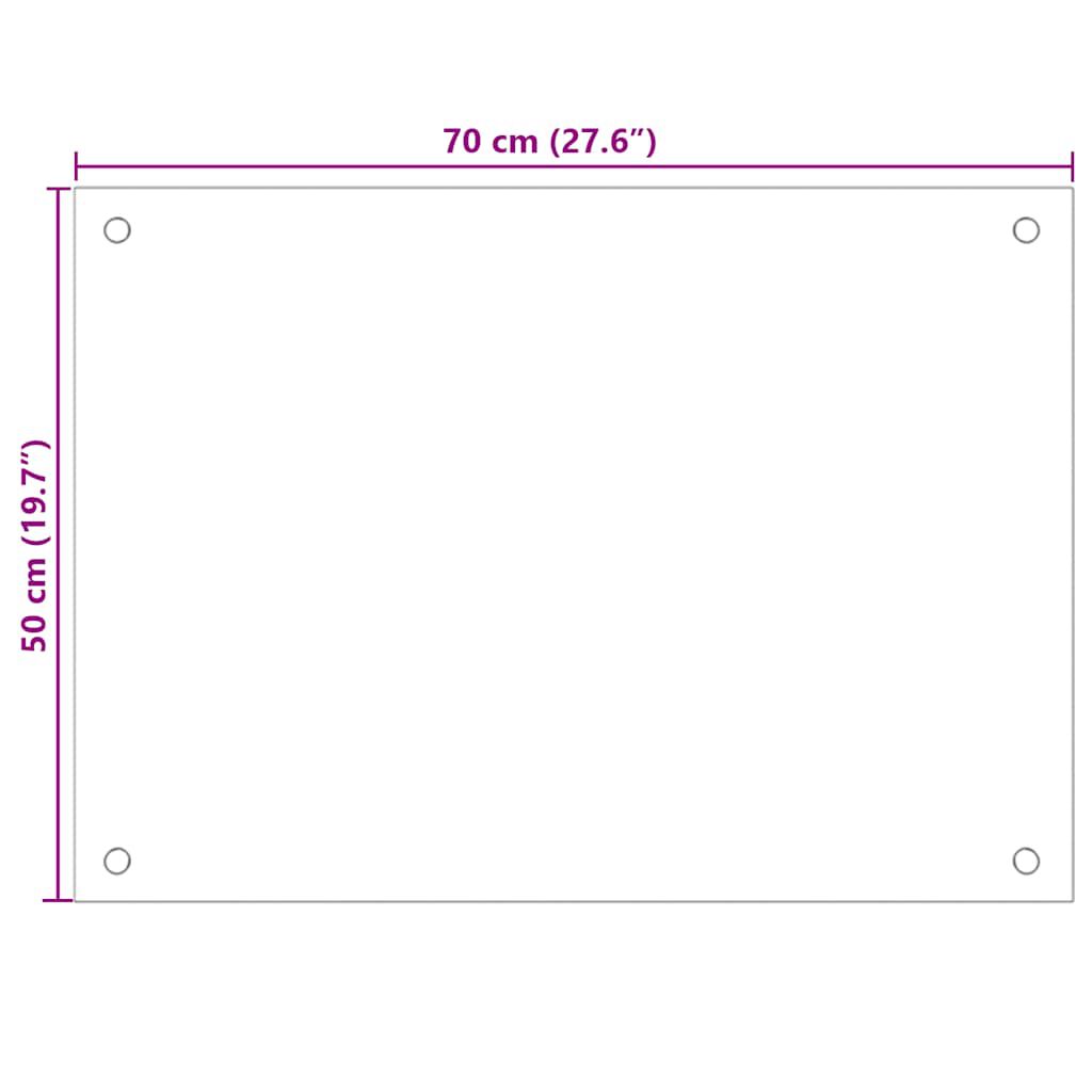 vidaXL Πλάτες Κουζίνας 2 τεμ. Λευκές 70x50 εκ. από Ψημένο Γυαλί