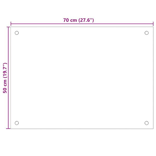 vidaXL Πλάτες Κουζίνας 2 τεμ. Λευκές 70x50 εκ. από Ψημένο Γυαλί