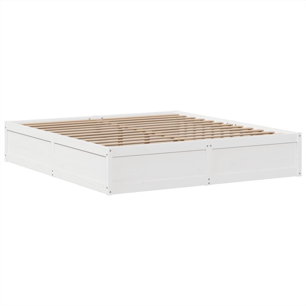 vidaXL Σκελετός Κρεβ. Χωρίς Στρώμα Λευκό 180x200 εκ Μασίφ Πεύκο
