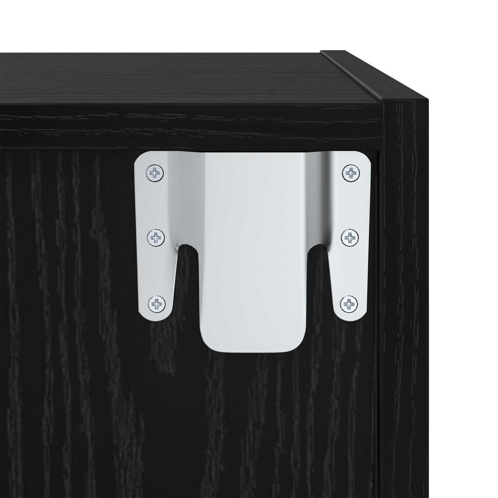 vidaXL Ντουλάπι TV 2 pcs Μαύρο 37 x 37 x 142.5 εκ Επεξεργασμένο ξύλο