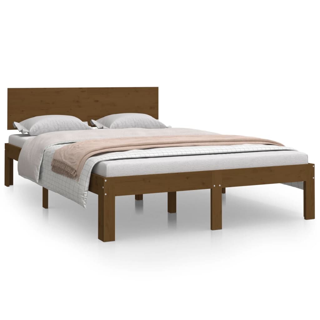 vidaXL Πλαίσιο Κρεβατιού Μελί 120x190 εκ. Μασίφ Ξύλο Small Double