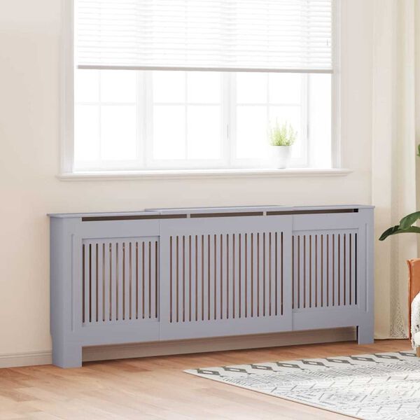 vidaXL Καπάκι Καλοριφέρ 2 pcs Γκρι (142-205) x 20.5 x 81.5 εκ.