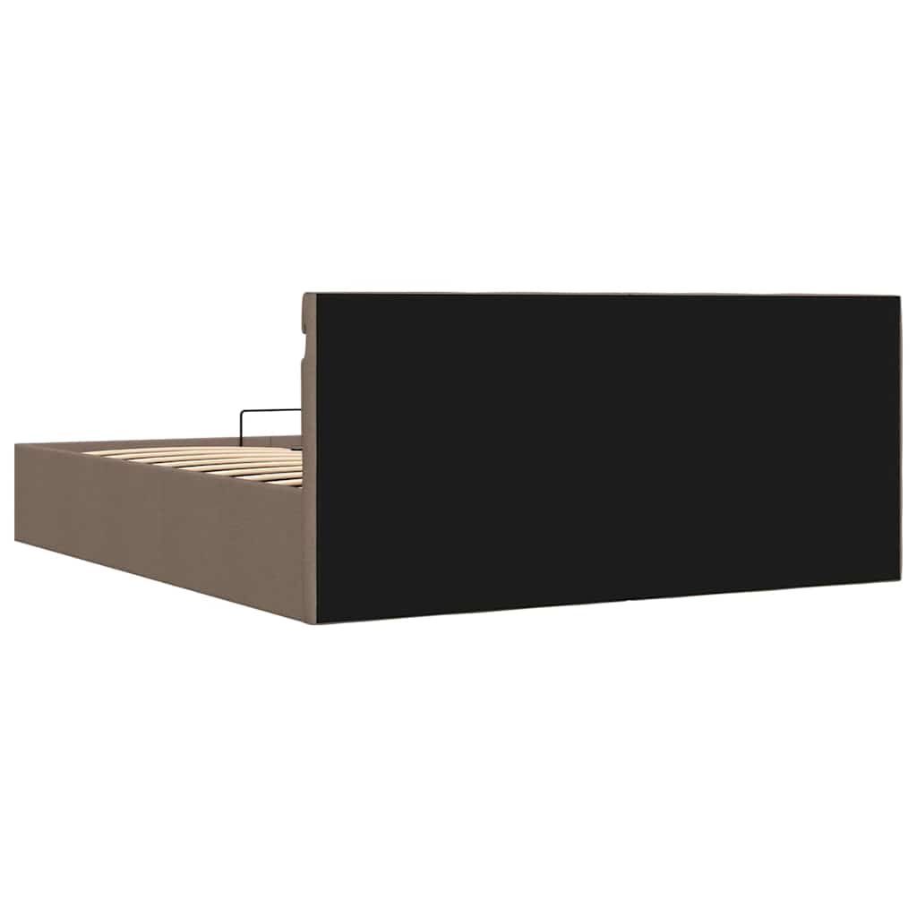 vidaXL Πλαίσιο Κρεβατιού με Αποθ. Χώρο/LED Taupe 160x200 εκ. Ύφασμα