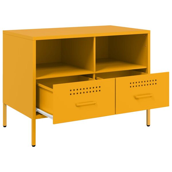 vidaXL Έπιπλο Τηλεόρασης Μουσταρδί Κίτρινο 68x39x50,5 εκ. από Ατσάλι