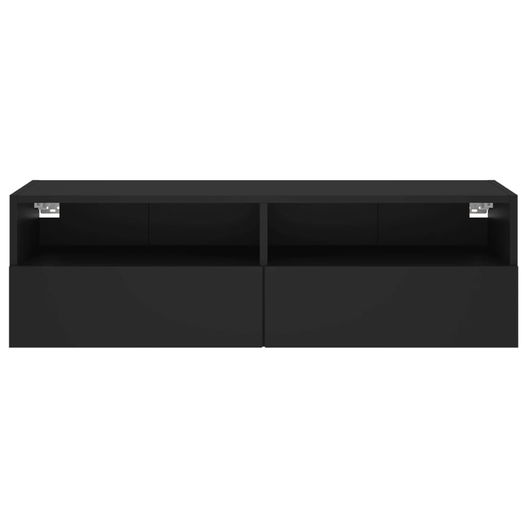 vidaXL Έπιπλο Τοίχου Τηλεόρασης Μαύρο 100 x 30 x 30 εκ. Επεξ. Ξύλο