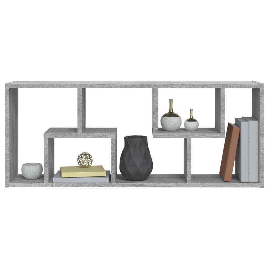 vidaXL Ραφιέρα Τοίχου Γκρι Sonoma 36x16x90εκ. Επεξεργασμένο Ξύλο