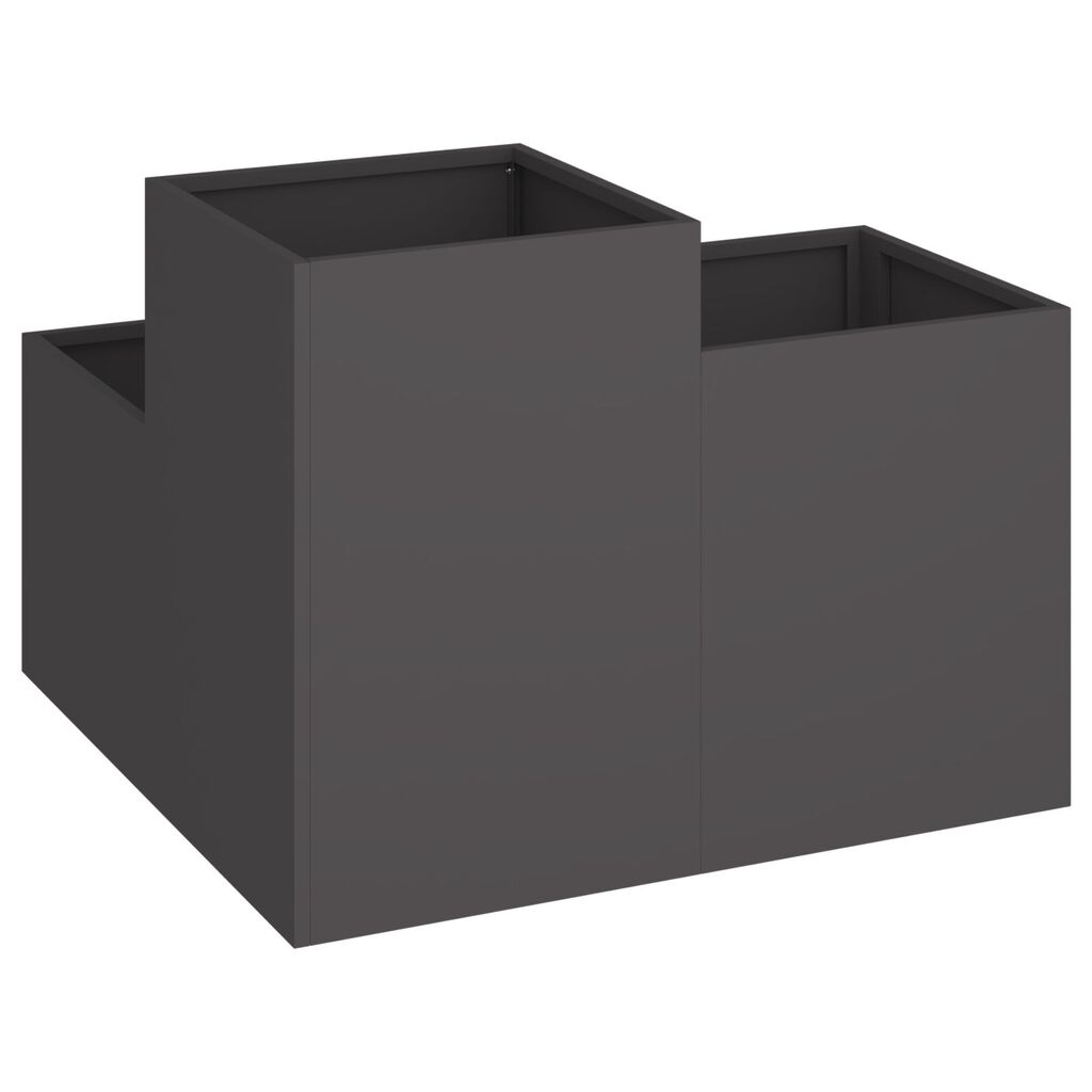 vidaXL Γλάστρα Κήπου 100x100x60 εκ Μαύρο Ατσάλι