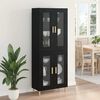 vidaXL Highboard &Mu;&alpha;ύ&rho;&eta; &Omicron;&xi;&upsilon;ά 69,5 x 34 x 180 &epsilon;&kappa;. &Epsilon;&pi;&epsilon;&xi;&epsilon;&rho;&gamma;&alpha;&sigma;&mu;έ&nu;&omicron; &xi;ύ&lambda;&omicron;