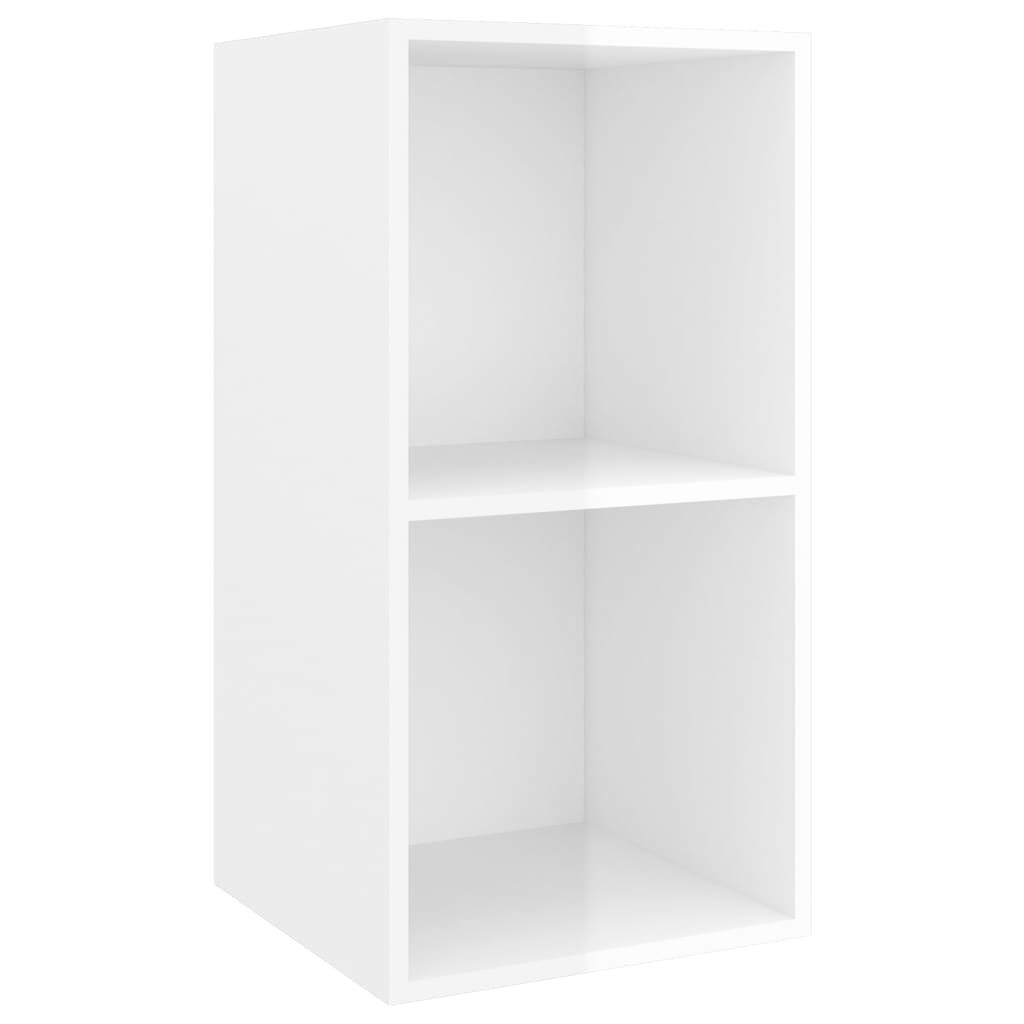 vidaXL Έπιπλο Τηλεόρασης Κρεμαστό Γυαλ. Λευκό 37x37x72 εκ. Επεξ. Ξύλο
