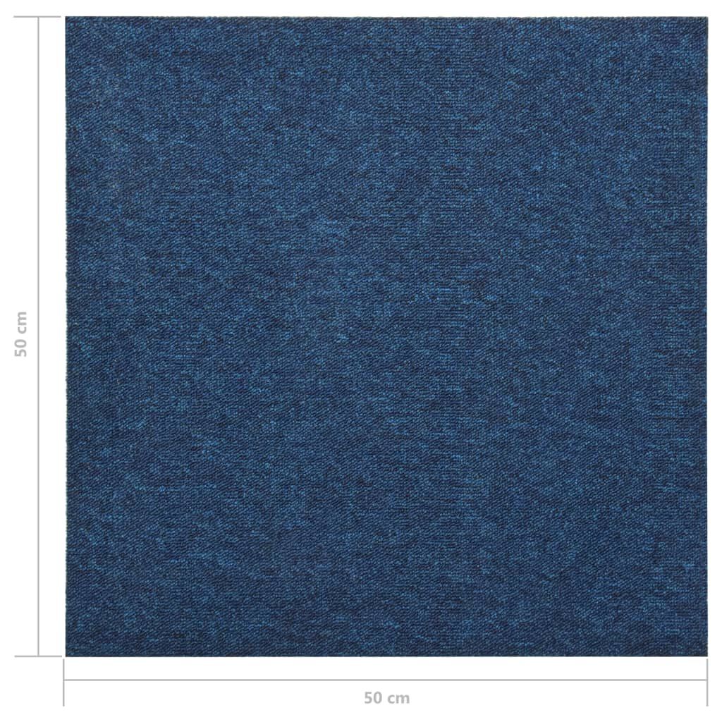 vidaXL Μοκέτα Πλακάκι 20 τεμ. Σκούρο Μπλε 5 μ² 50x50 εκ.