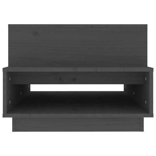 vidaXL Τραπεζάκι Σαλονιού Γκρι 80x55x40,5 εκ. από Μασίφ Ξύλο Πεύκου