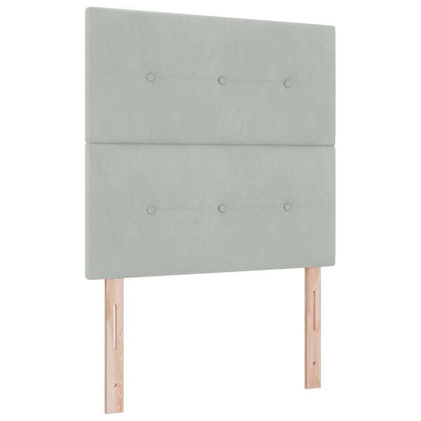 vidaXL Κρεβάτι Box Spring LED με Στρώμα Ανοιχτό γκρι 100 x 200 cm