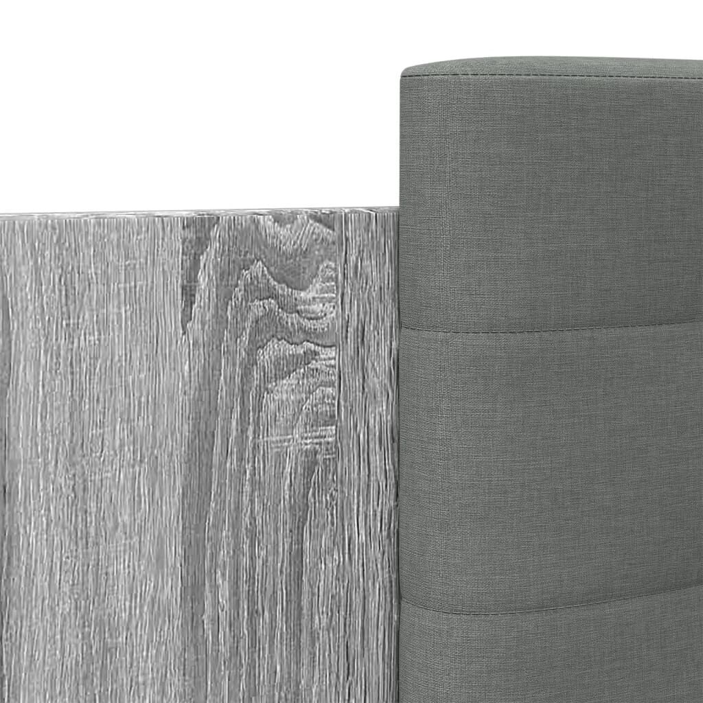 vidaXL Πλαίσιο Κρεβατιού με Κεφαλάρι Γκρι Sonoma 150x200εκ. Επεξ. Ξύλο