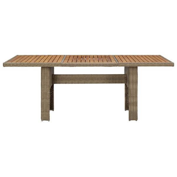 vidaXL Τραπεζαρία Κήπου Καφέ 200 x 100 x 74 εκ. από Συνθετικό Ρατάν