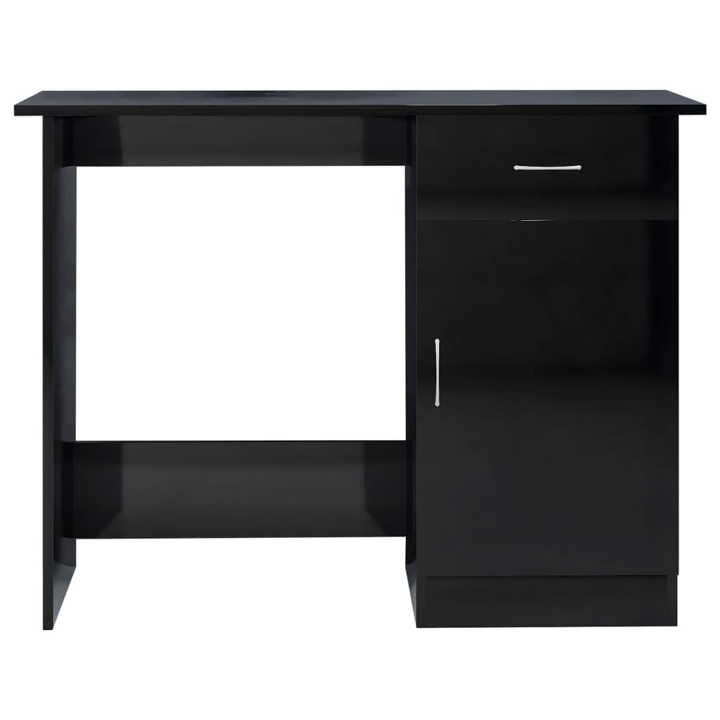 vidaXL Γραφείο Γυαλιστερό Μαύρο 100 x 50 x 76 εκ. από Μοριοσανίδα