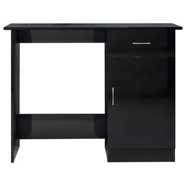 vidaXL Γραφείο Γυαλιστερό Μαύρο 100 x 50 x 76 εκ. από Μοριοσανίδα