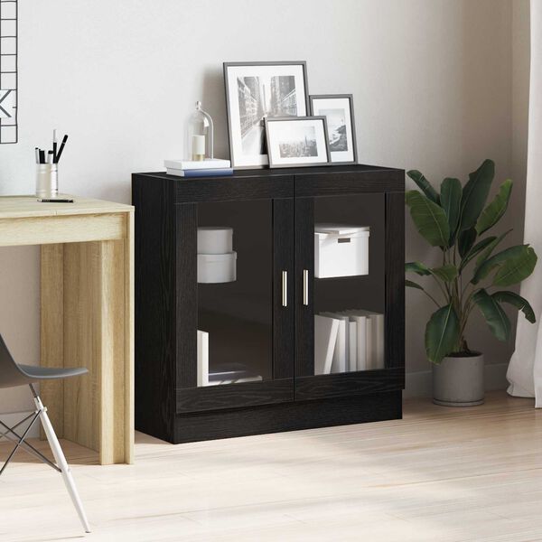 vidaXL Μαύρη Βιβλιοθήκη από Δρυ με διαστάσεις 82,5x30,5x80 εκ. Φτιαγμένη από ξύλο