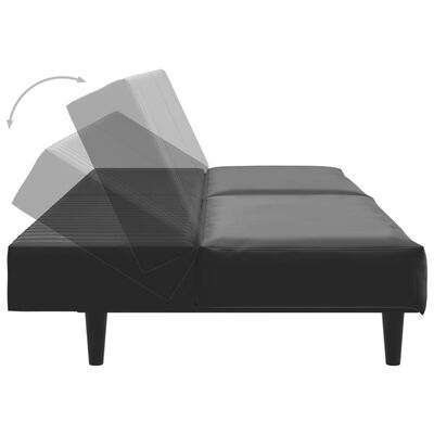vidaXL Καναπές Κρεβάτι Διθέσιος Μαύρος από Συνθετικό Δέρμα