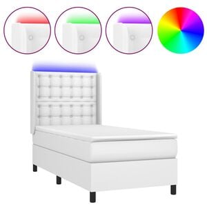 vidaXL &Kappa;&rho;&epsilon;&beta;ά&tau;&iota; Boxspring &mu;&epsilon; &Sigma;&tau;&rho;ώ&mu;&alpha; & LED &Lambda;&epsilon;&upsilon;&kappa;ό 100x200 &epsilon;&kappa;. &Sigma;&upsilon;&nu;&theta;. &Delta;έ&rho;&mu;&alpha;