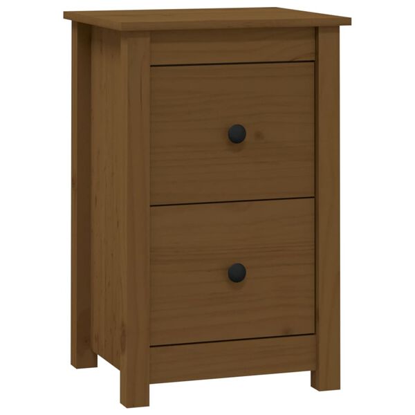vidaXL Κομοδίνο Καφέ Μελί 40x35x61,5 εκ. από Μασίφ Ξύλο Πεύκου