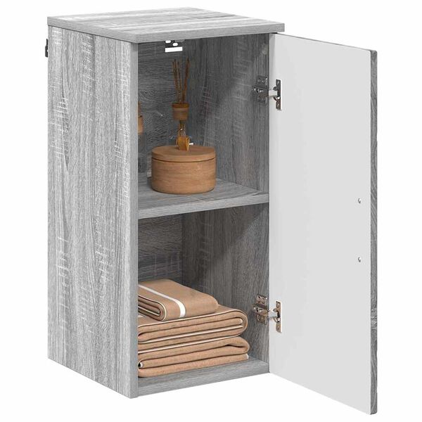 vidaXL Ντουλάπι Μπάνιου με αποθήκευση Γκρι sonoma 30 x 31,5 x 61 εκ