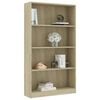 vidaXL Βιβλιοθήκη με 4 Ράφια Sonoma Δρυς 80x24x142 εκ. Επεξ. Ξύλο
