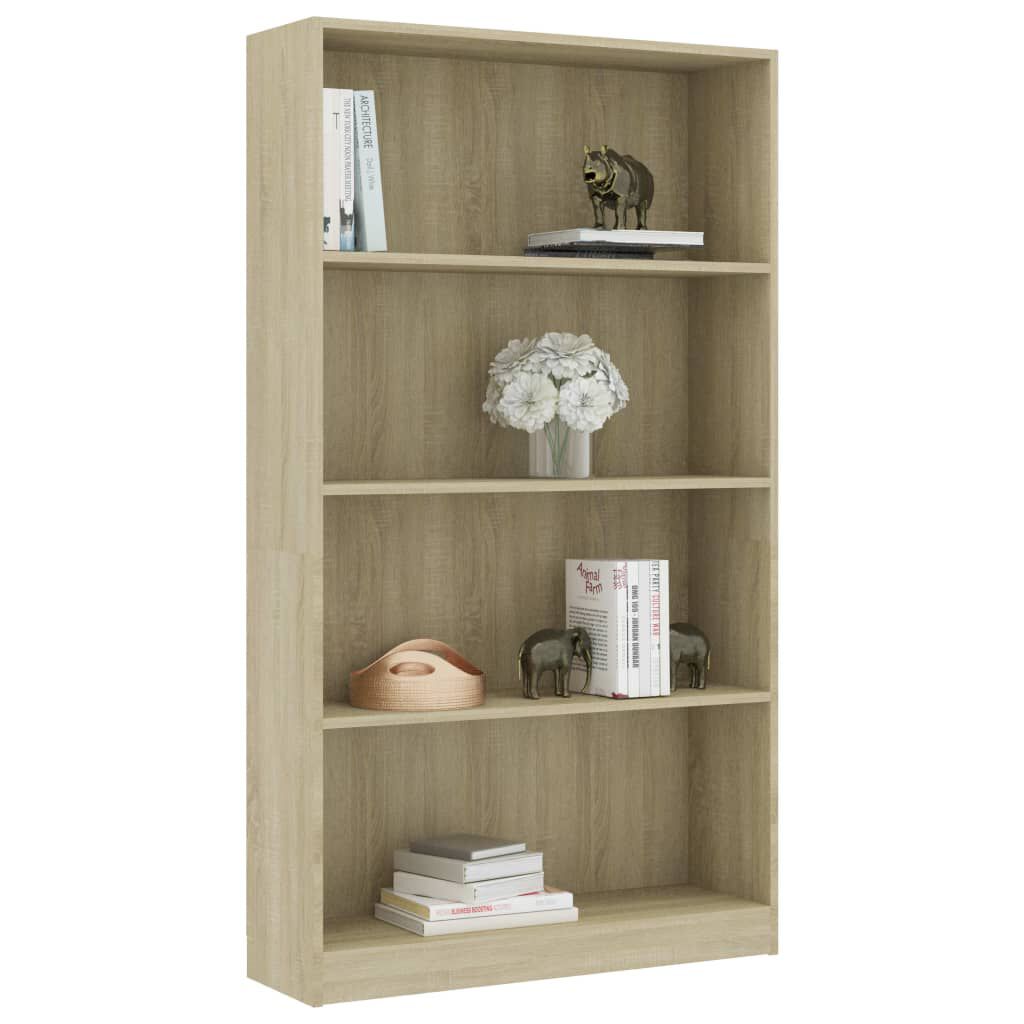 vidaXL Βιβλιοθήκη με 4 Ράφια Sonoma Δρυς 80x24x142 εκ. Επεξ. Ξύλο