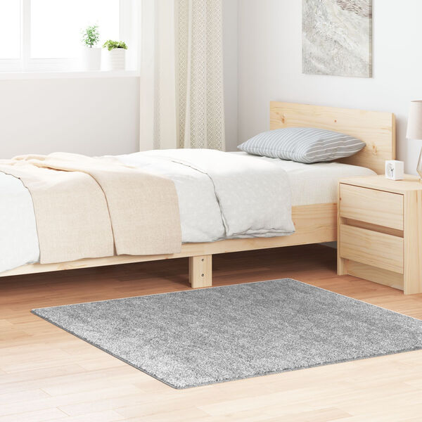 vidaXL Αντιολισθητικό Σαγκί Χαλάκι Γκρι 120 x 120 cm PP