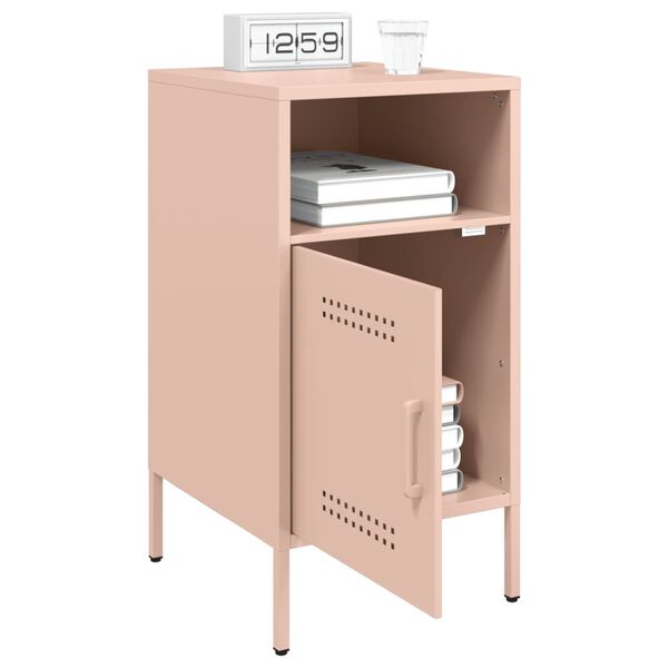 vidaXL Κομοδίνο Ροζ 36x39x68 εκ. από Χάλυβα