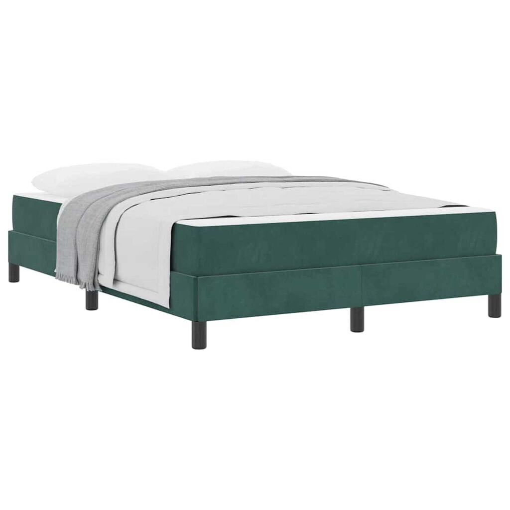 vidaXL Κρεβάτι box spring με στρώμα Σκούρο Πράσινο 140 x 190 cm