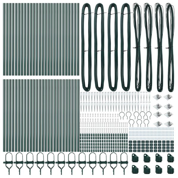 vidaXL Στύλος Περιφράξεων 52 pcs Ασημί 3.2 x 3.2 x 80 εκ Ατσάλι