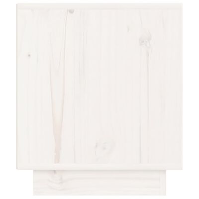 vidaXL Κομοδίνο Λευκό 40 x 34 x 40 εκ. από Μασίφ Ξύλο Πεύκου