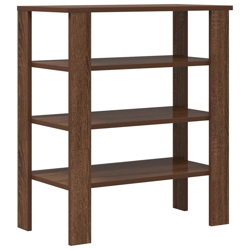 vidaXL Ράφι παπουτσιών καφέ δρυς 61x32x70 cm Κατασκευασμένο ξύλο