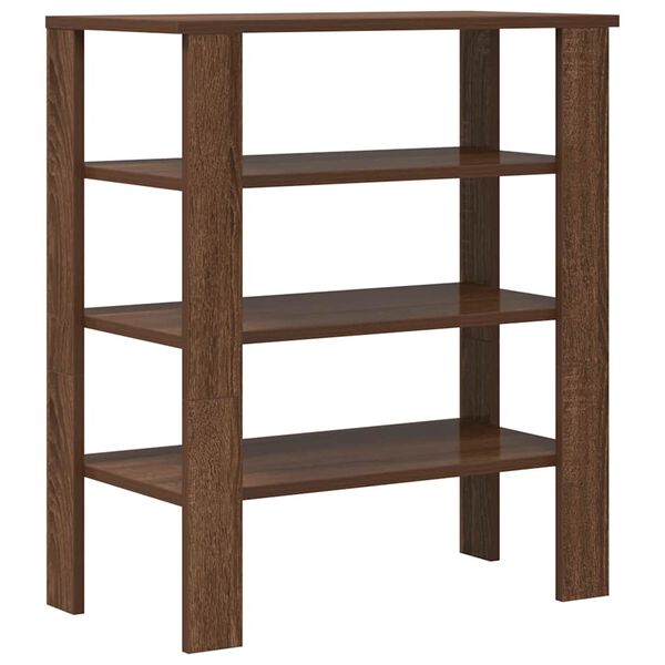 vidaXL Ράφι παπουτσιών καφέ δρυς 61x32x70 cm Κατασκευασμένο ξύλο