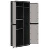 vidaXL Ντουλάπι Αποθ. Εξ. Χώρου Γκρι/Μαύρο 65x37x165εκ. Πολυπροπυλένιο