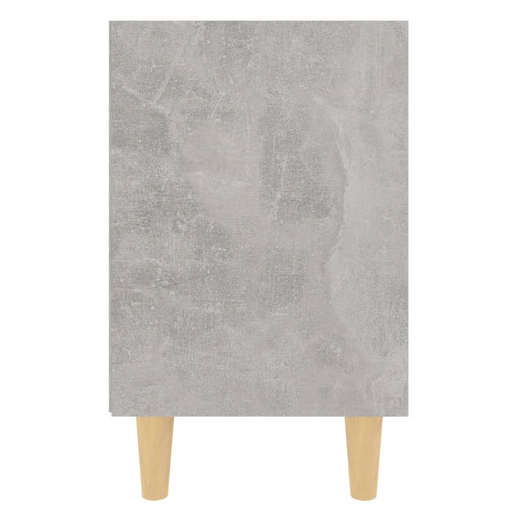 vidaXL Κομοδίνα 2 τεμ. Γκρι Σκυροδέμ. 40x30x50 εκ. Μασίφ Ξύλινα Πόδια