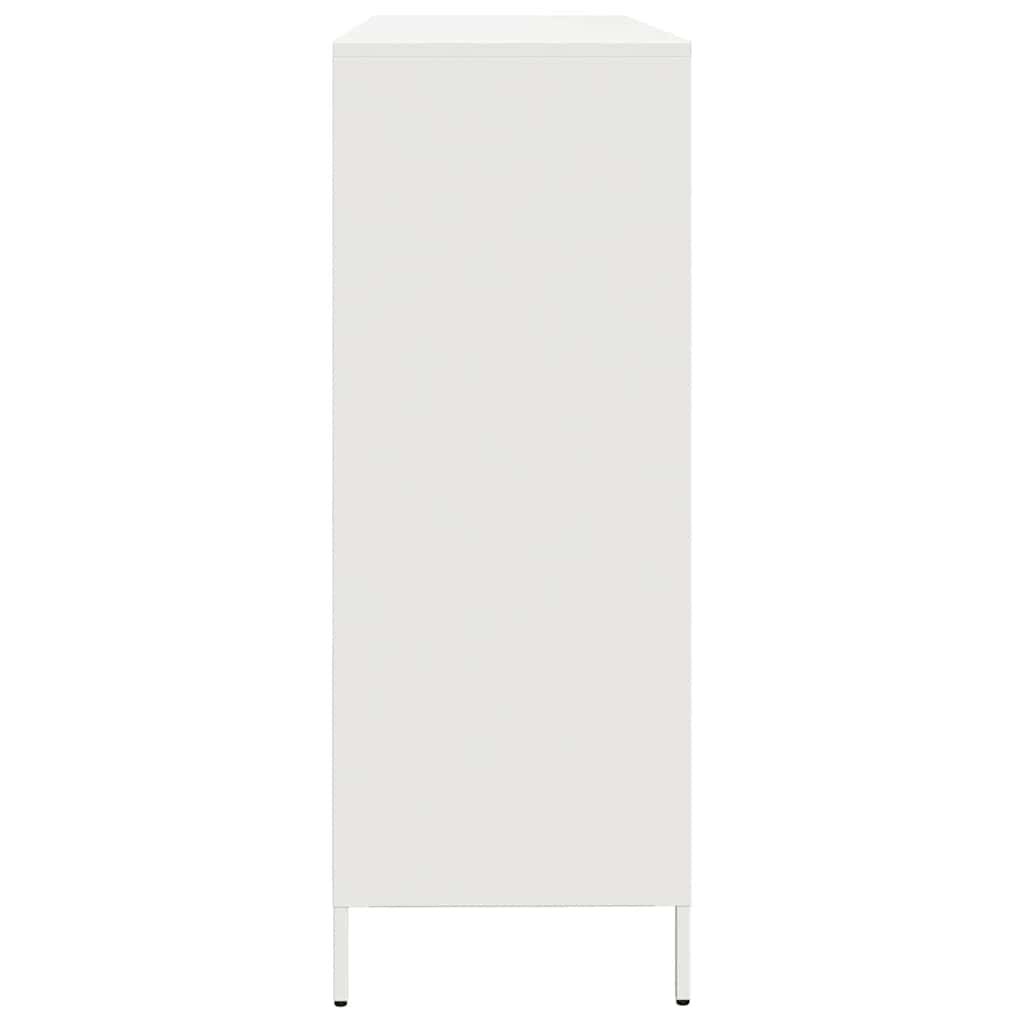 vidaXL Sideboard Λευκό 135x39x103,5 cm Ατσάλι ψυχρής έλασης