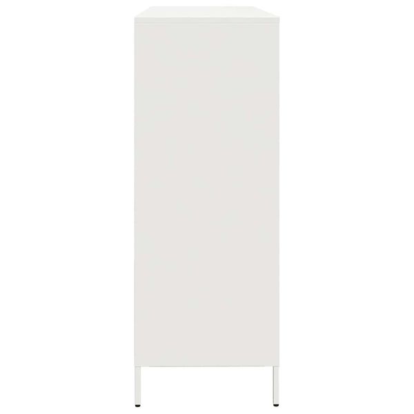 vidaXL Sideboard Λευκό 135x39x103,5 cm Ατσάλι ψυχρής έλασης