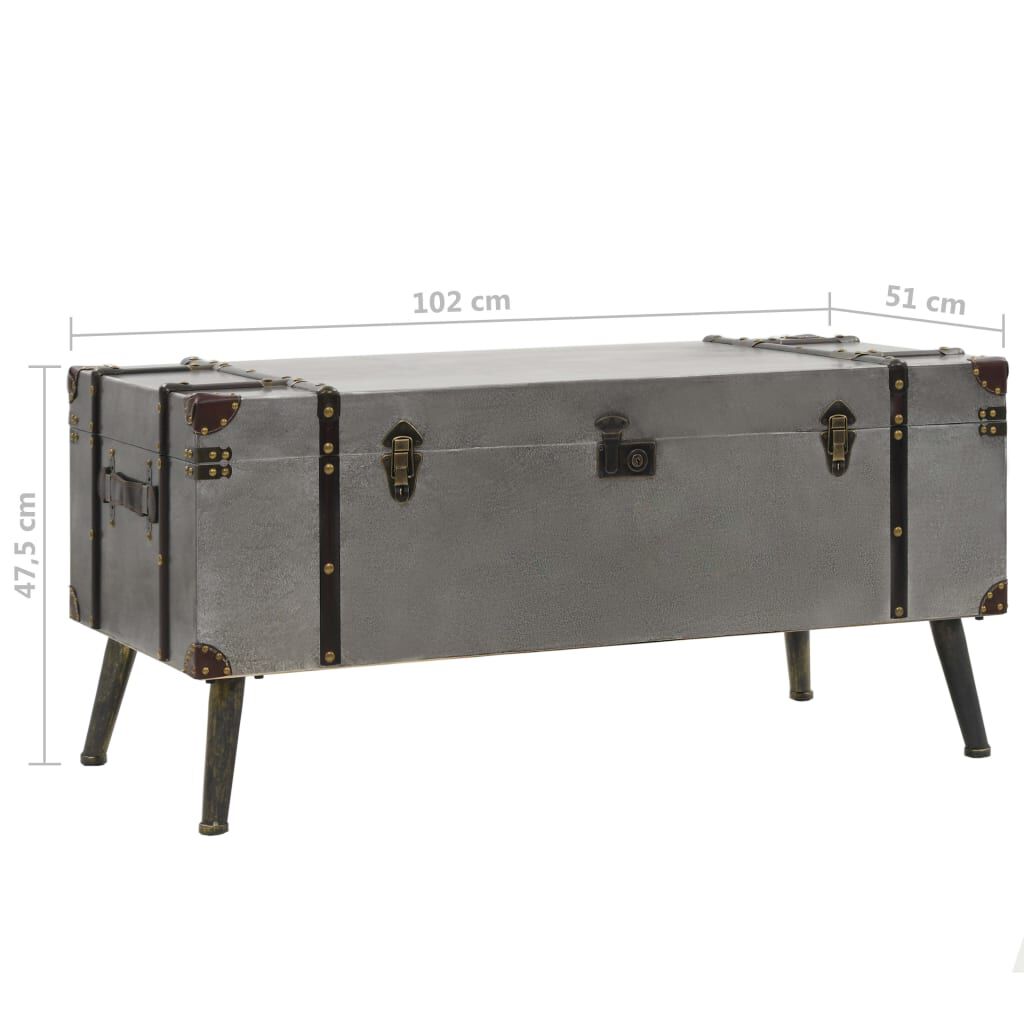 vidaXL Τραπεζάκι Σαλονιού 102 x 51 x 47,5 εκ. από MDF και Αλουμίνιο
